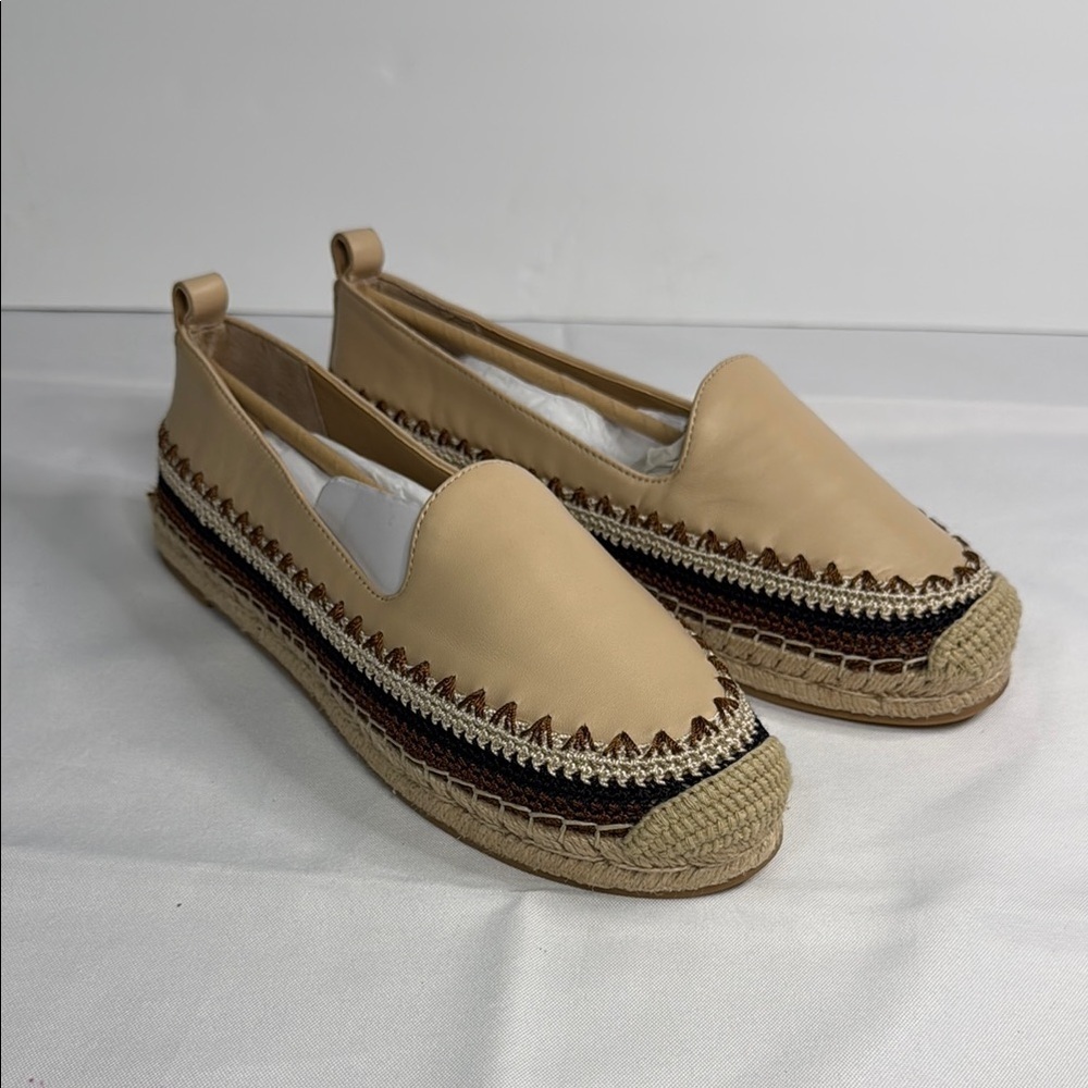 Chico's Tan Espadrille Flats with Jute Sole